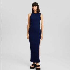 Bershka Denim Cut Out Maxi Dress